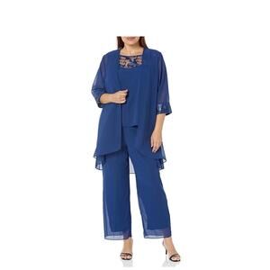 NWT Le Bos womens 3 Piece Classic Fit Elegant Suit Pant Set Size 10